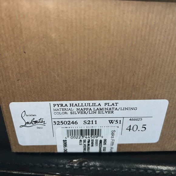 Christian Louboutin Silver Pyra Hallulia Flats - Picture 2 of 8